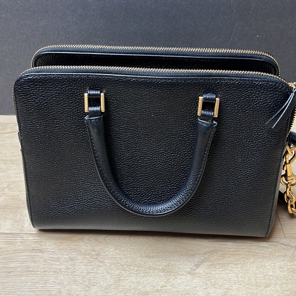 Tory Burch Georgia Double Zip Satchel Black - Picture 8 of 9